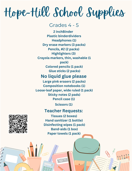 Fourth & Fifth Grade Supply List 2025